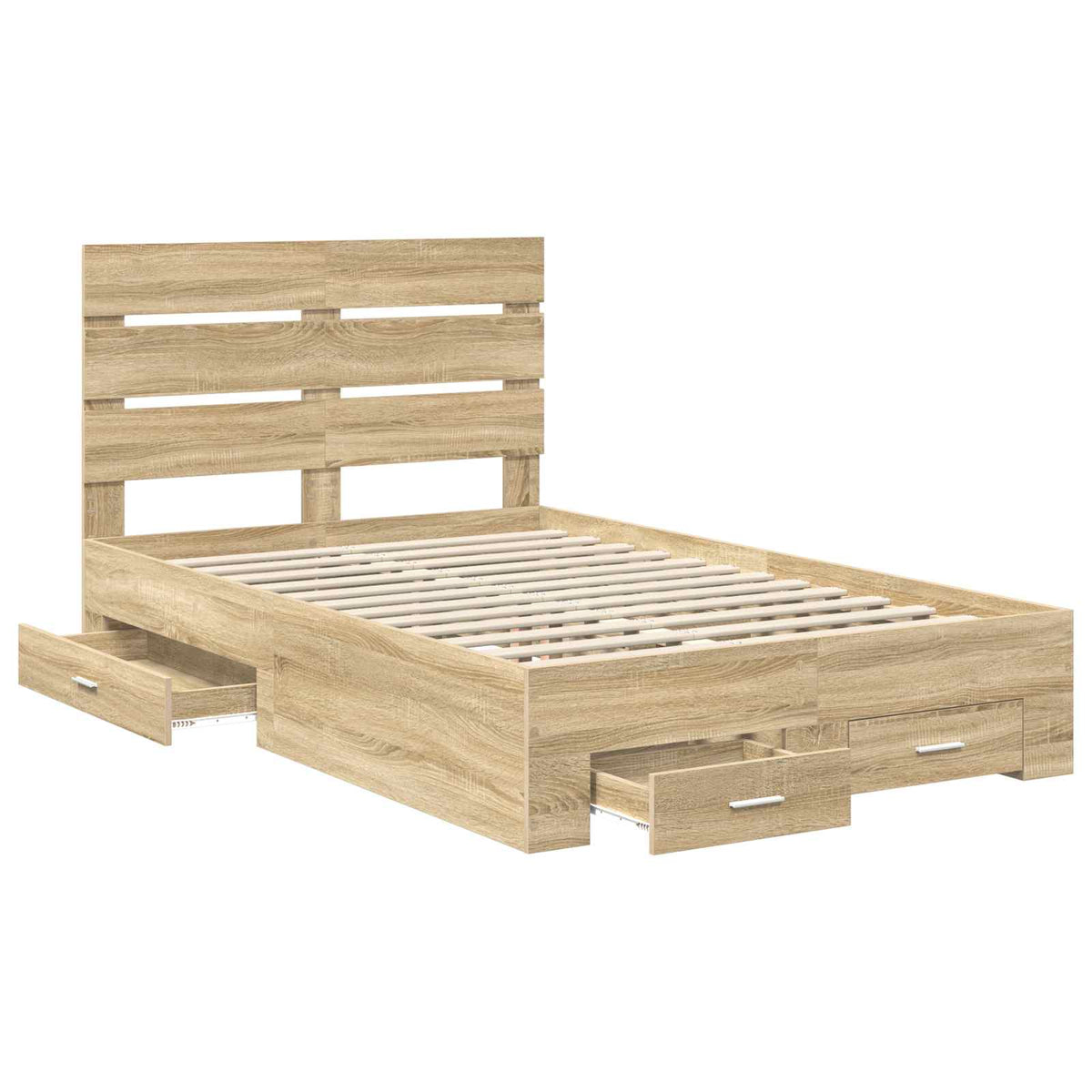 Sengestamme Med Skuff Sonoma Eik 135 X 190 Cm Konstruert Tre