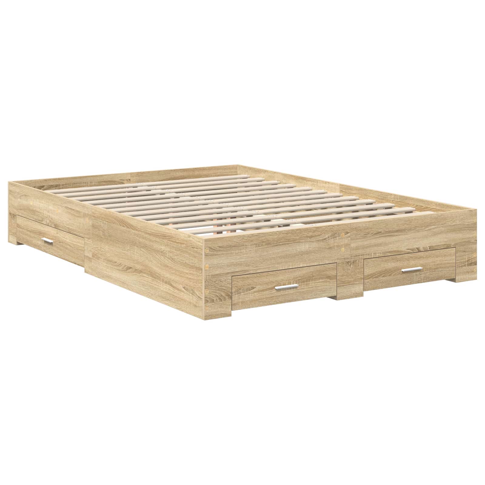 Sengestamme Med Skuff Sonoma Eik 135 X 190 Cm Konstruert Tre