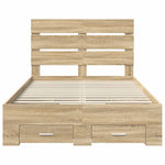 Sengestamme Med Skuff Sonoma Eik 135 X 190 Cm Konstruert Tre