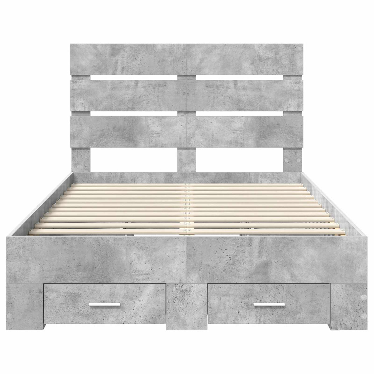 Sengestamme Med Skuff Betonggrå 135 X 190 Cm Konstruert Tre