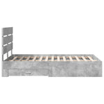 Sengestamme Med Skuff Betonggrå 135 X 190 Cm Konstruert Tre