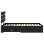 Sengestamme Med Skuff Svart Eik 120 X 190 Cm Konstruert Tre