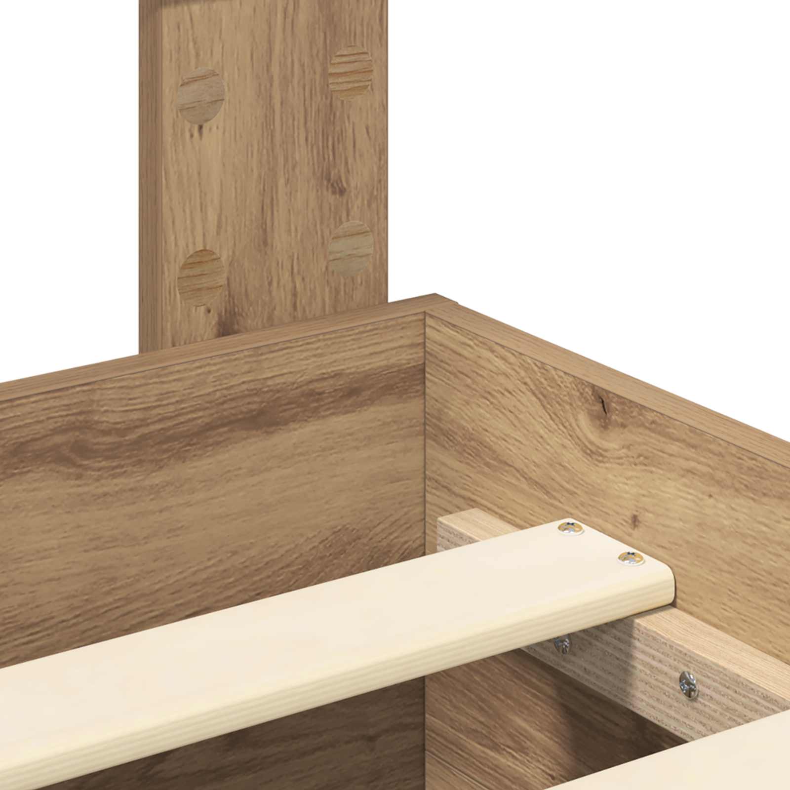 Sengestamme Med Skuff Artisan Eik 120 X 190 Cm Konstruert Tre
