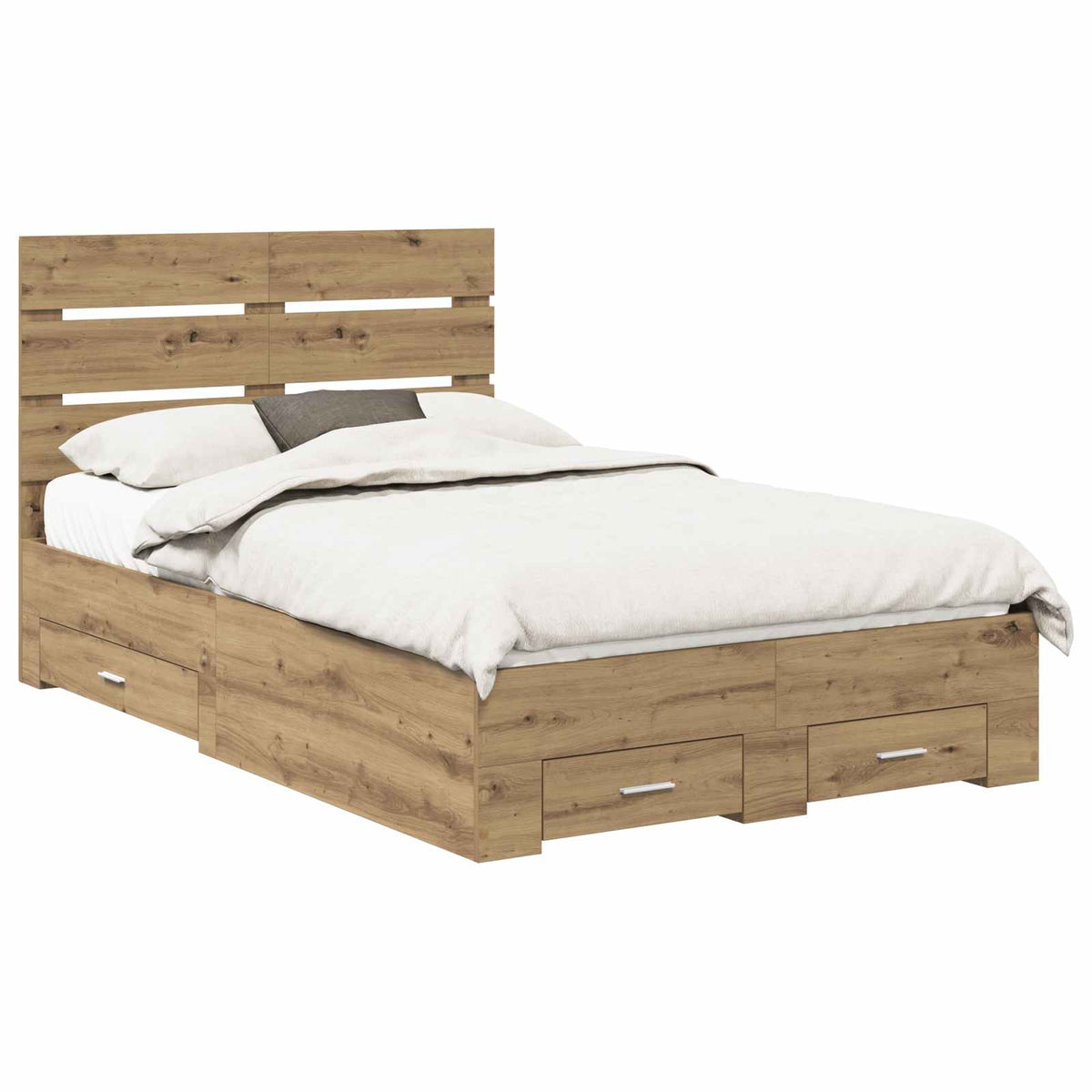 Sengestamme Med Skuff Artisan Eik 120 X 190 Cm Konstruert Tre