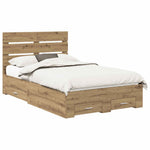 Sengestamme Med Skuff Artisan Eik 120 X 190 Cm Konstruert Tre