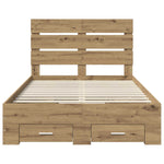 Sengestamme Med Skuff Artisan Eik 120 X 190 Cm Konstruert Tre