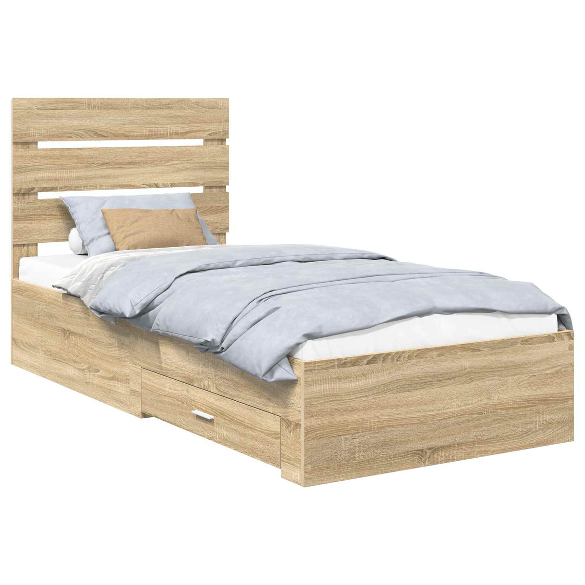 Sengestamme Med Skuff Sonoma Eik 90 X 190 Cm Konstruert Tre