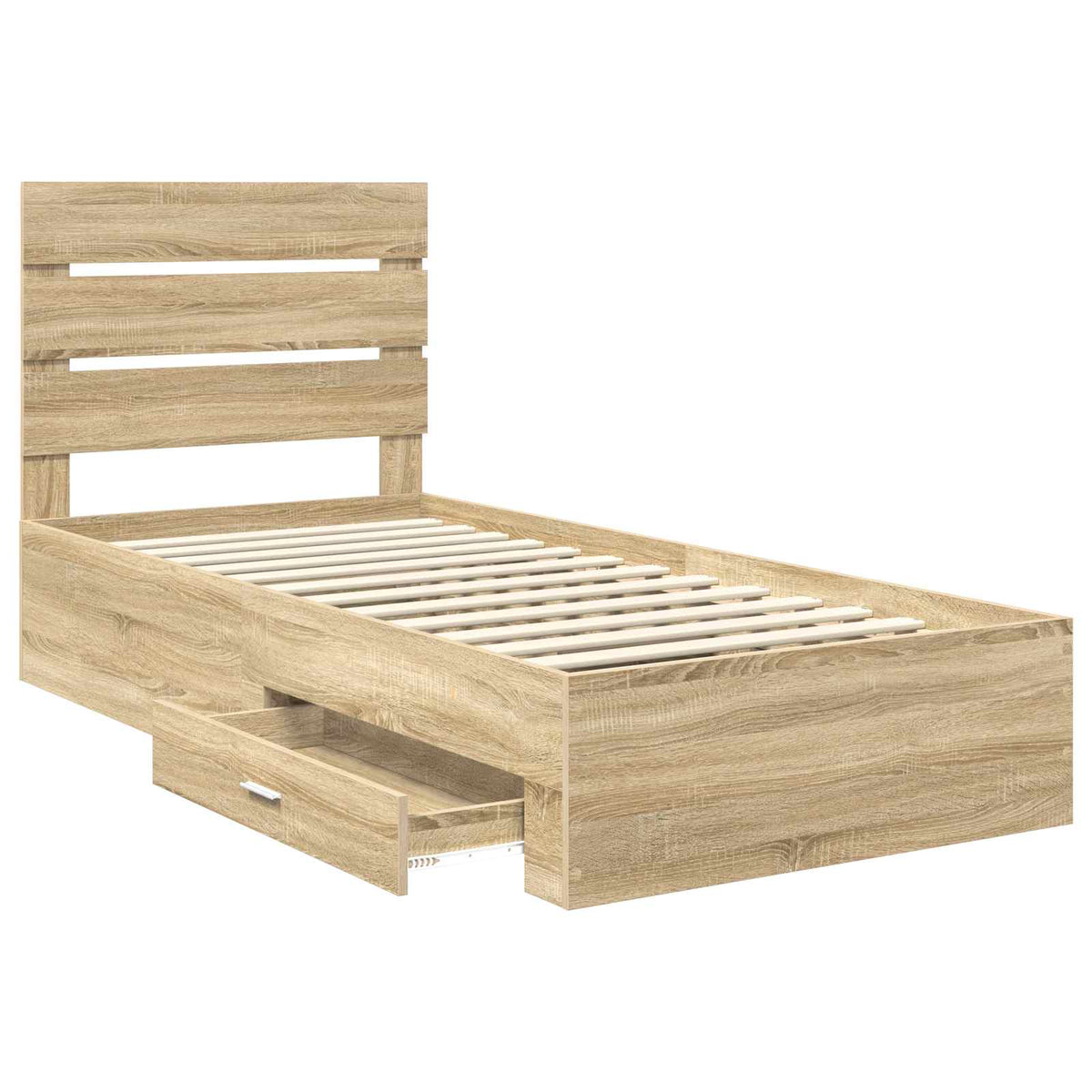 Sengestamme Med Skuff Sonoma Eik 90 X 190 Cm Konstruert Tre