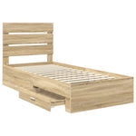 Sengestamme Med Skuff Sonoma Eik 90 X 190 Cm Konstruert Tre
