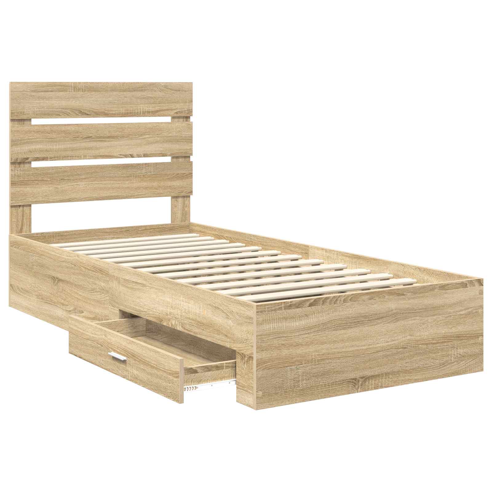 Sengestamme Med Skuff Sonoma Eik 90 X 190 Cm Konstruert Tre