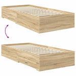 Sengestamme Med Skuff Sonoma Eik 90 X 190 Cm Konstruert Tre