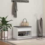 Gangbenk Hvit 63 X 38 X 45 Cm Konstruert Treverk Og Stoff