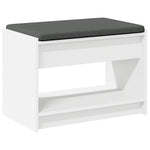 Gangbenk Hvit 63 X 38 X 45 Cm Konstruert Treverk Og Stoff
