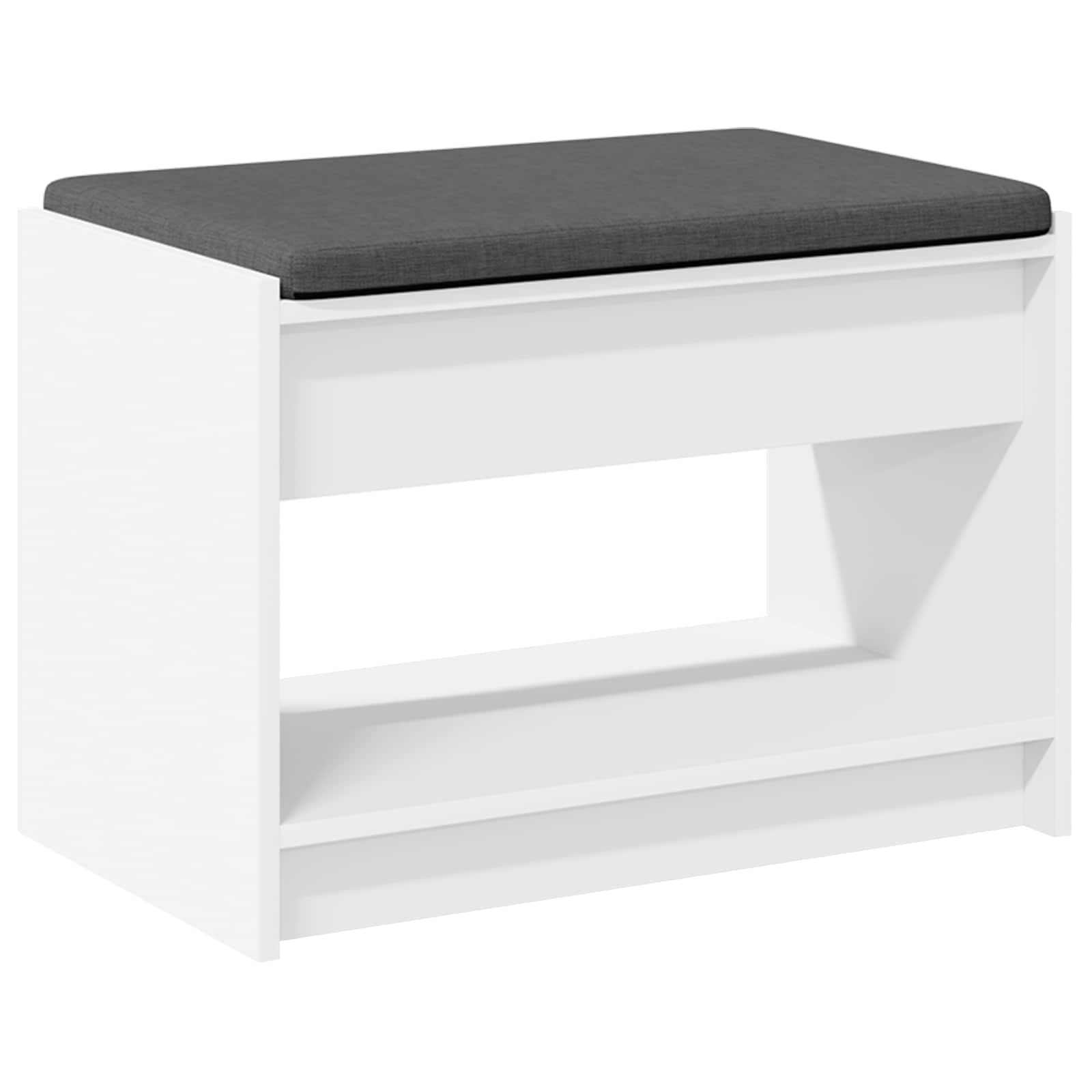 Gangbenk Hvit 63 X 38 X 45 Cm Konstruert Treverk Og Stoff