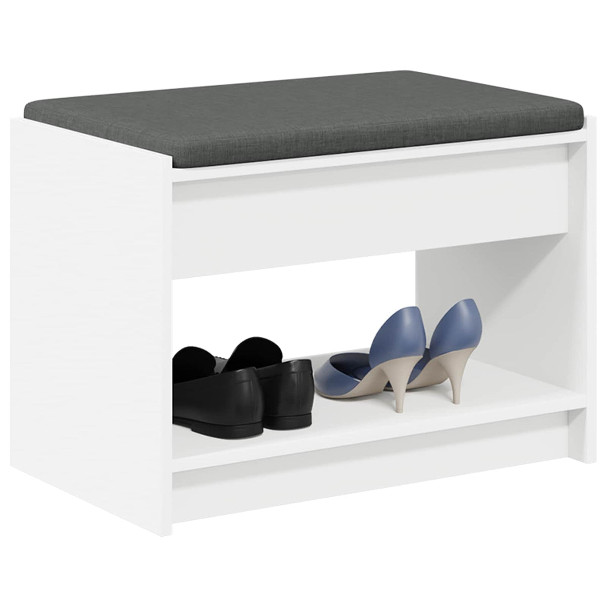 Gangbenk Hvit 63 X 38 X 45 Cm Konstruert Treverk Og Stoff