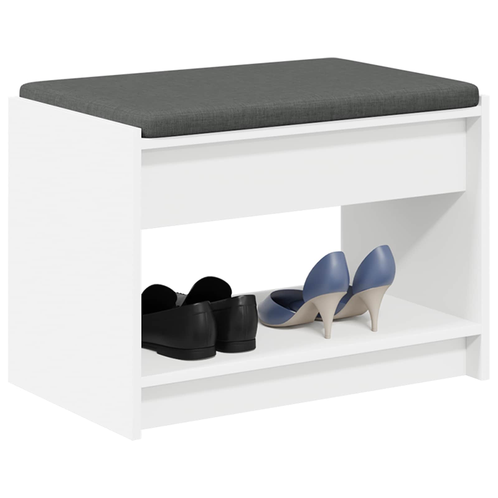 Gangbenk Hvit 63 X 38 X 45 Cm Konstruert Treverk Og Stoff