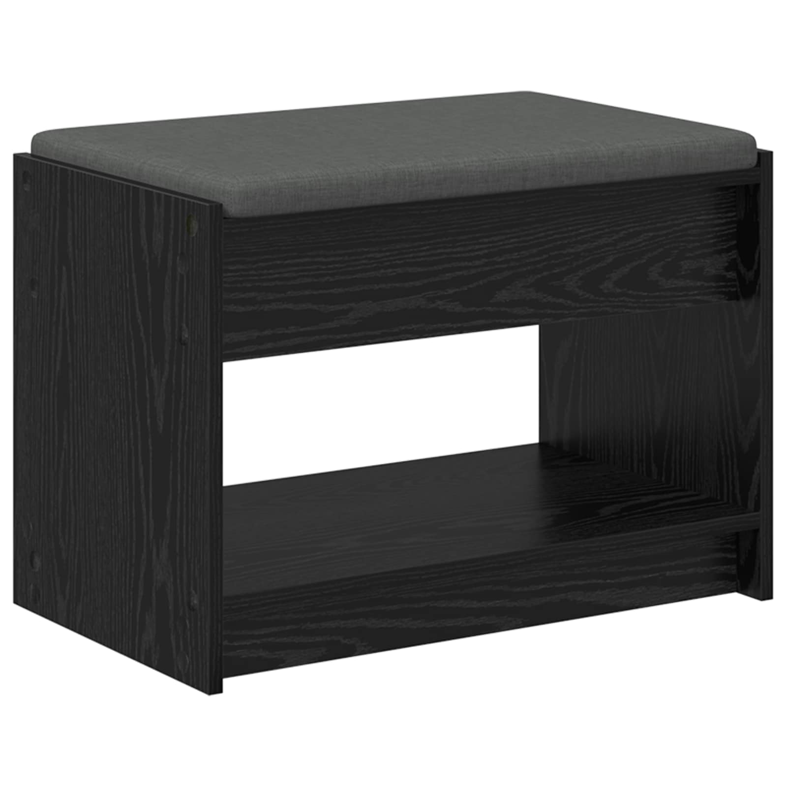 Gangbenk Svart Eik 63 X 38 X 45 Cm Konstruert Treverk Og Stoff