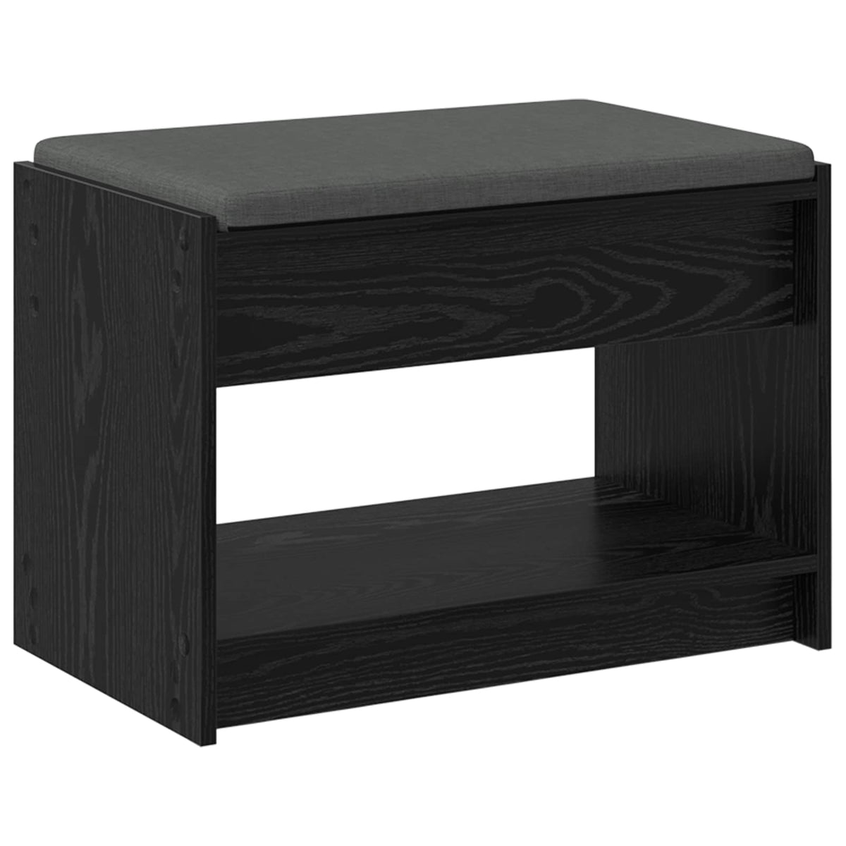 Gangbenk Svart Eik 63 X 38 X 45 Cm Konstruert Treverk Og Stoff