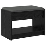 Gangbenk Svart Eik 63 X 38 X 45 Cm Konstruert Treverk Og Stoff