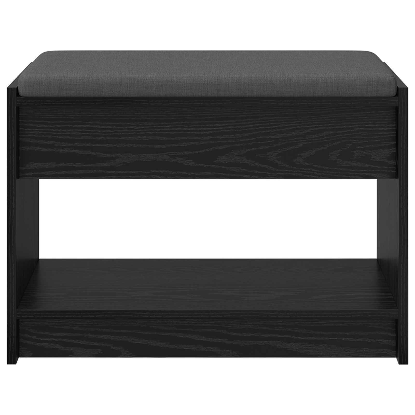 Gangbenk Svart Eik 63 X 38 X 45 Cm Konstruert Treverk Og Stoff