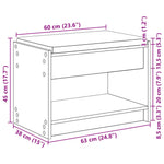 Gangbenk Svart Eik 63 X 38 X 45 Cm Konstruert Treverk Og Stoff