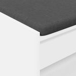 Gangbenk Hvit 83 X 38 X 45 Cm Konstruert Treverk Og Stoff