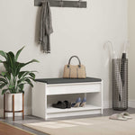 Gangbenk Hvit 83 X 38 X 45 Cm Konstruert Treverk Og Stoff