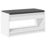 Gangbenk Hvit 83 X 38 X 45 Cm Konstruert Treverk Og Stoff