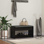 Gangbenk Svart Eik 83 X 38 X 45 Cm Konstruert Treverk Og Stoff
