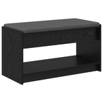 Gangbenk Svart Eik 83 X 38 X 45 Cm Konstruert Treverk Og Stoff