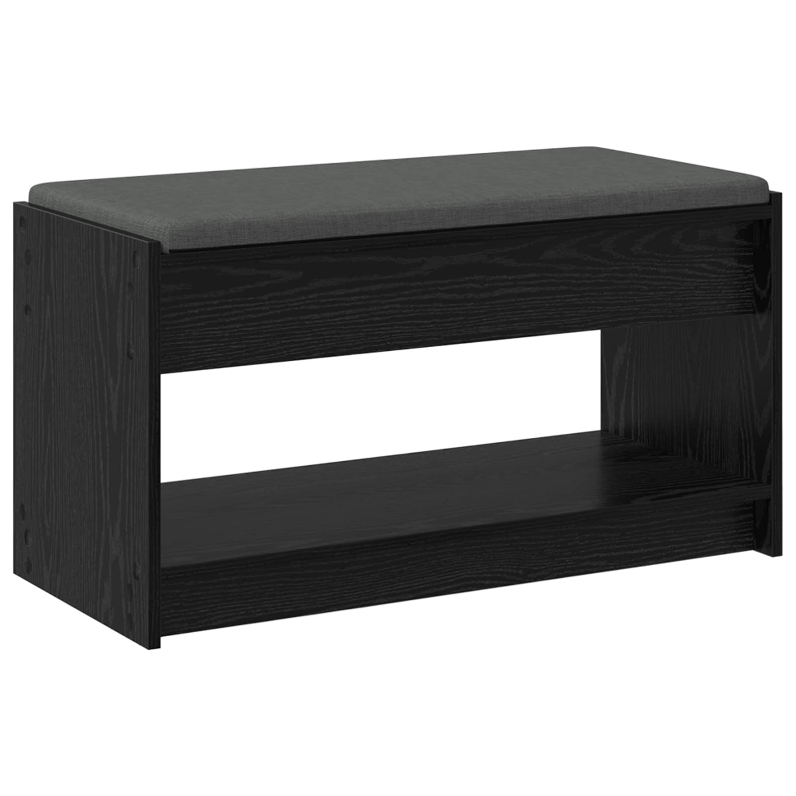 Gangbenk Svart Eik 83 X 38 X 45 Cm Konstruert Treverk Og Stoff