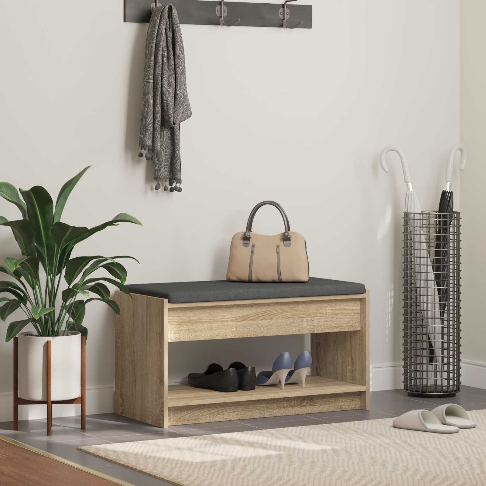 Gangbenk Sonoma Eik 83 X 38 X 45 Cm Konstruert Treverk Og Stoff