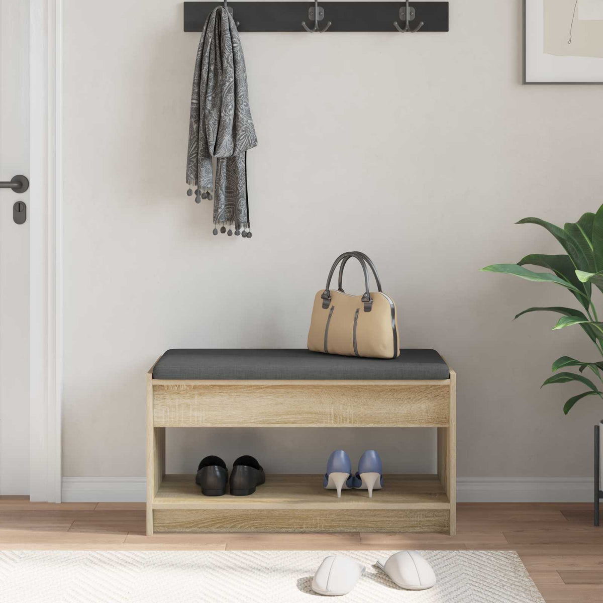 Gangbenk Sonoma Eik 83 X 38 X 45 Cm Konstruert Treverk Og Stoff