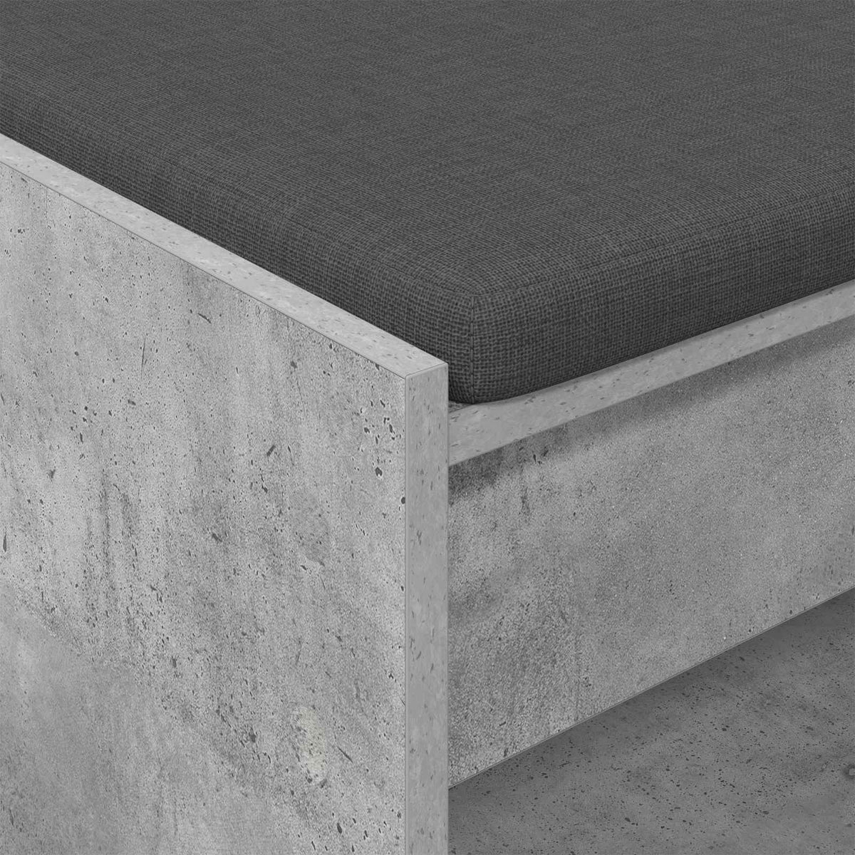 Gangbenk Betonggrå 83 X 38 X 45 Cm Konstruert Treverk Og Stoff