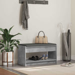 Gangbenk Betonggrå 83 X 38 X 45 Cm Konstruert Treverk Og Stoff