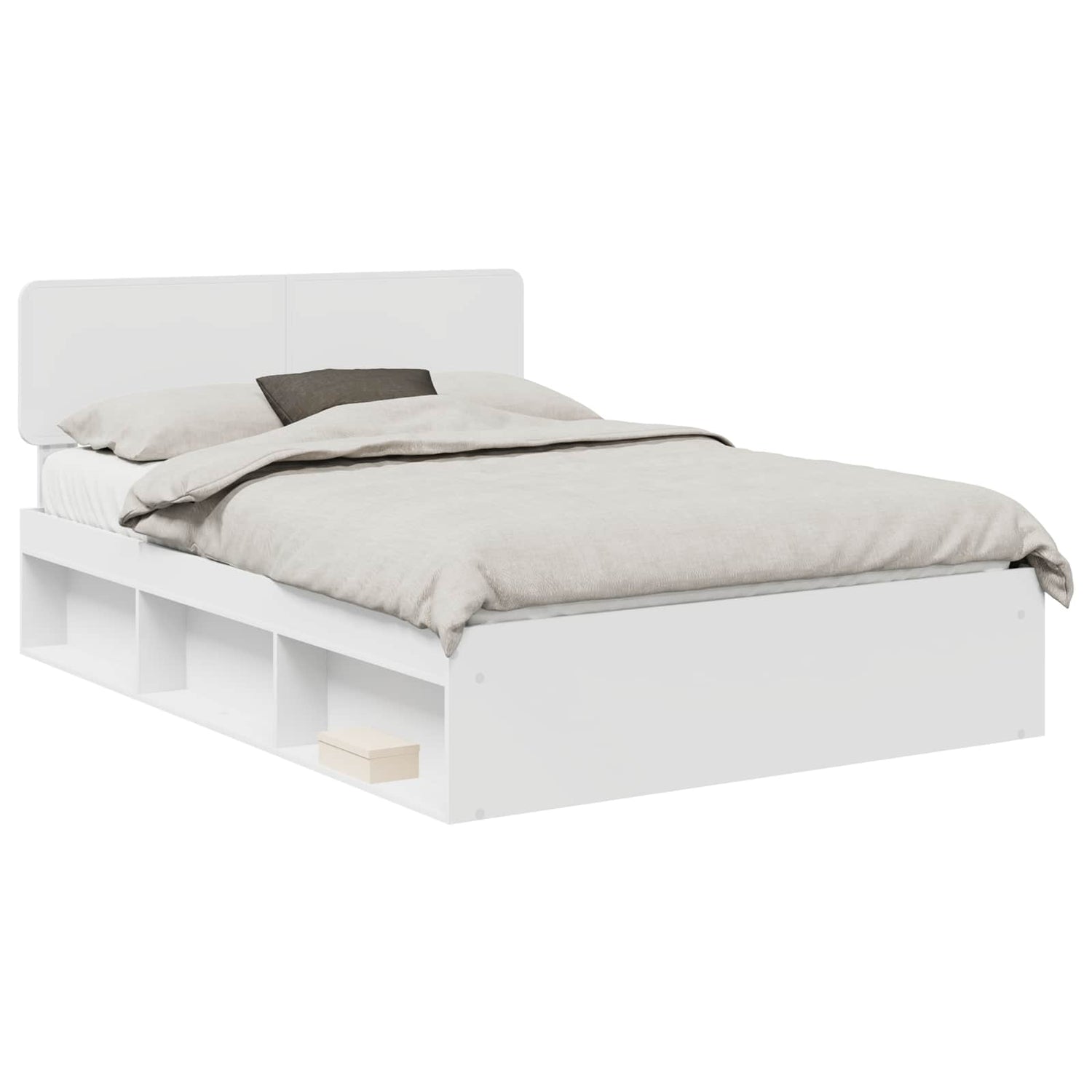 Sengestamme Med Hodegjerde Hvit 160 X 200 Cm Massiv Furu