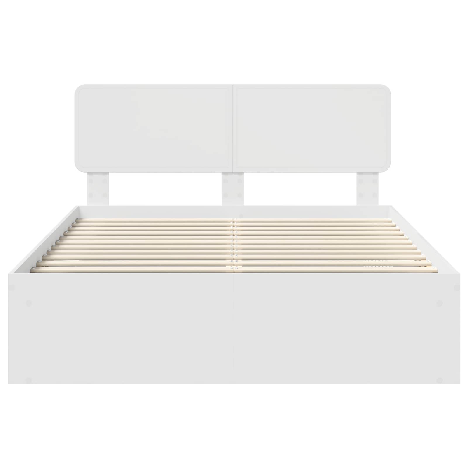Sengestamme Med Hodegjerde Hvit 160 X 200 Cm Massiv Furu