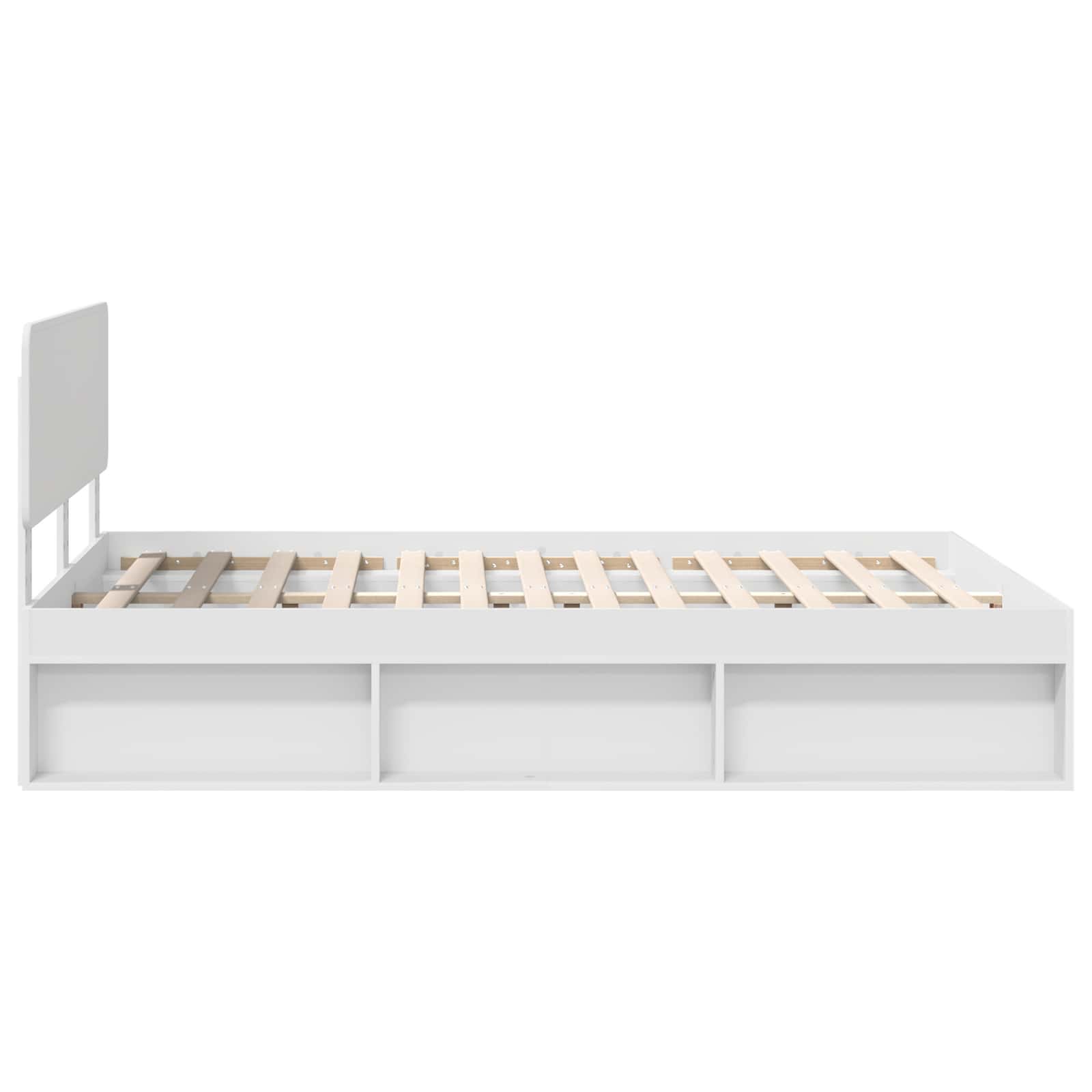 Sengestamme Med Hodegjerde Hvit 140 X 200 Cm Massiv Furu