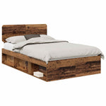Sengestamme Med Hodegjerde Gammelt Tre 135 X 190 Cm Massiv Furu