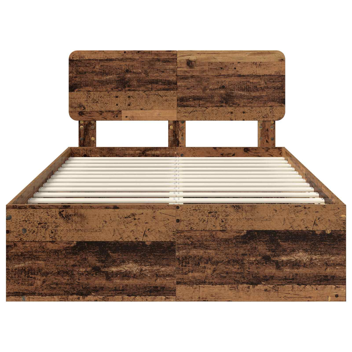 Sengestamme Med Hodegjerde Gammelt Tre 135 X 190 Cm Massiv Furu
