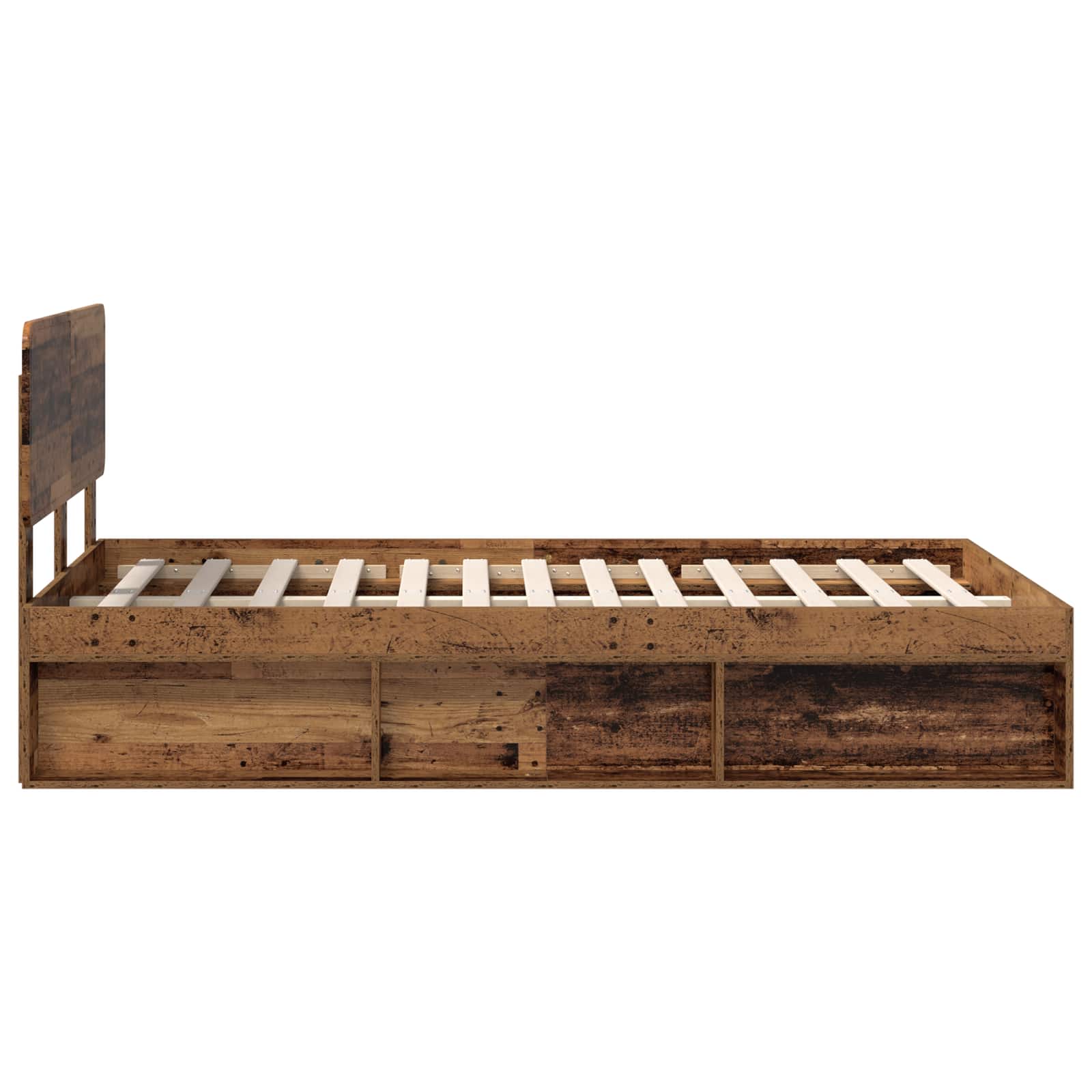 Sengestamme Med Hodegjerde Gammelt Tre 135 X 190 Cm Massiv Furu