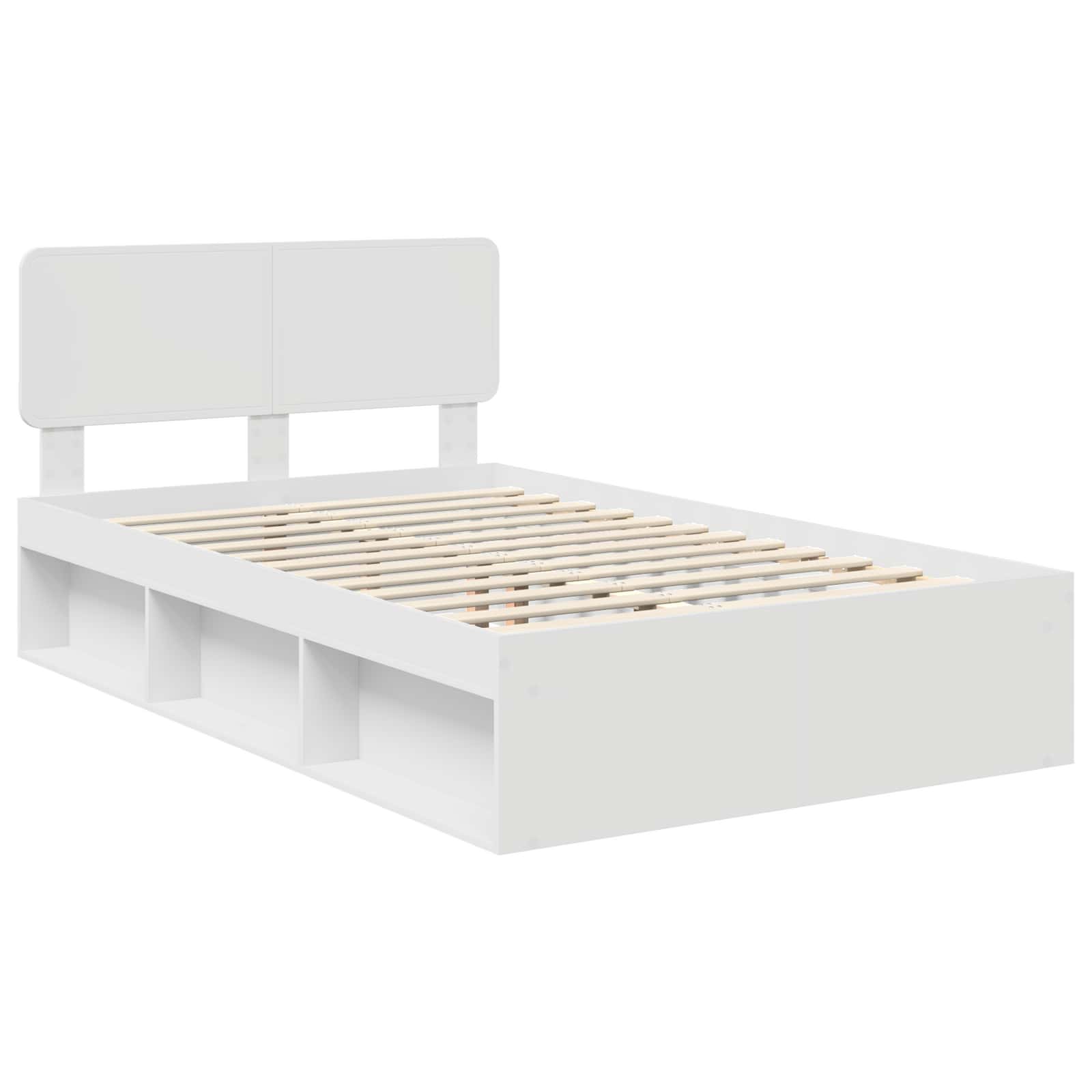 Sengestamme Med Hodegjerde Hvit 120 X 200 Cm Massiv Furu