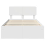 Sengestamme Med Hodegjerde Hvit 120 X 200 Cm Massiv Furu