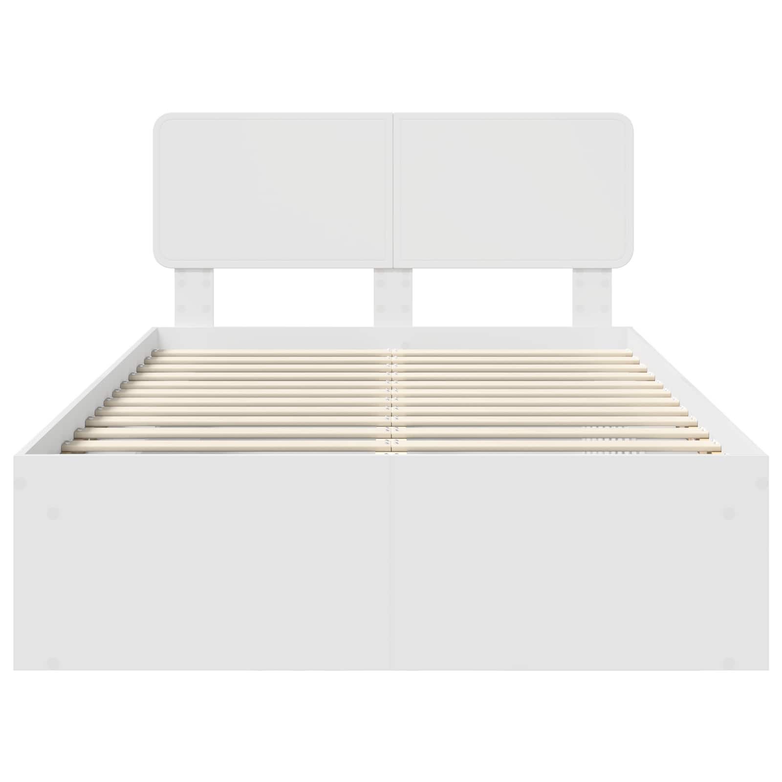 Sengestamme Med Hodegjerde Hvit 120 X 200 Cm Massiv Furu