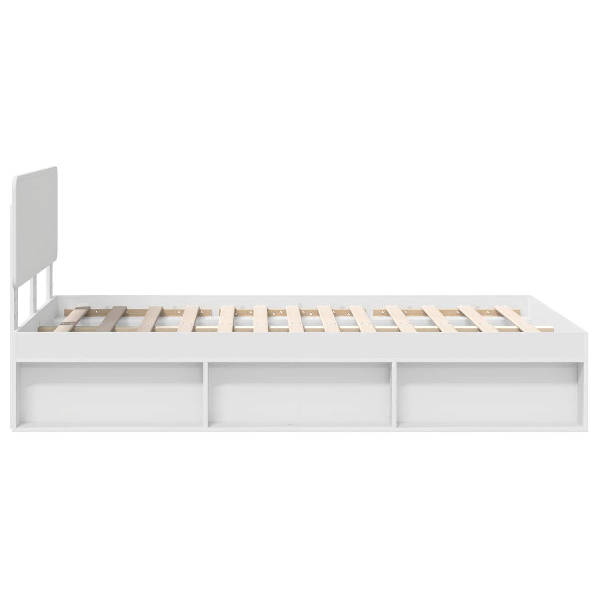 Sengestamme Med Hodegjerde Hvit 120 X 200 Cm Massiv Furu