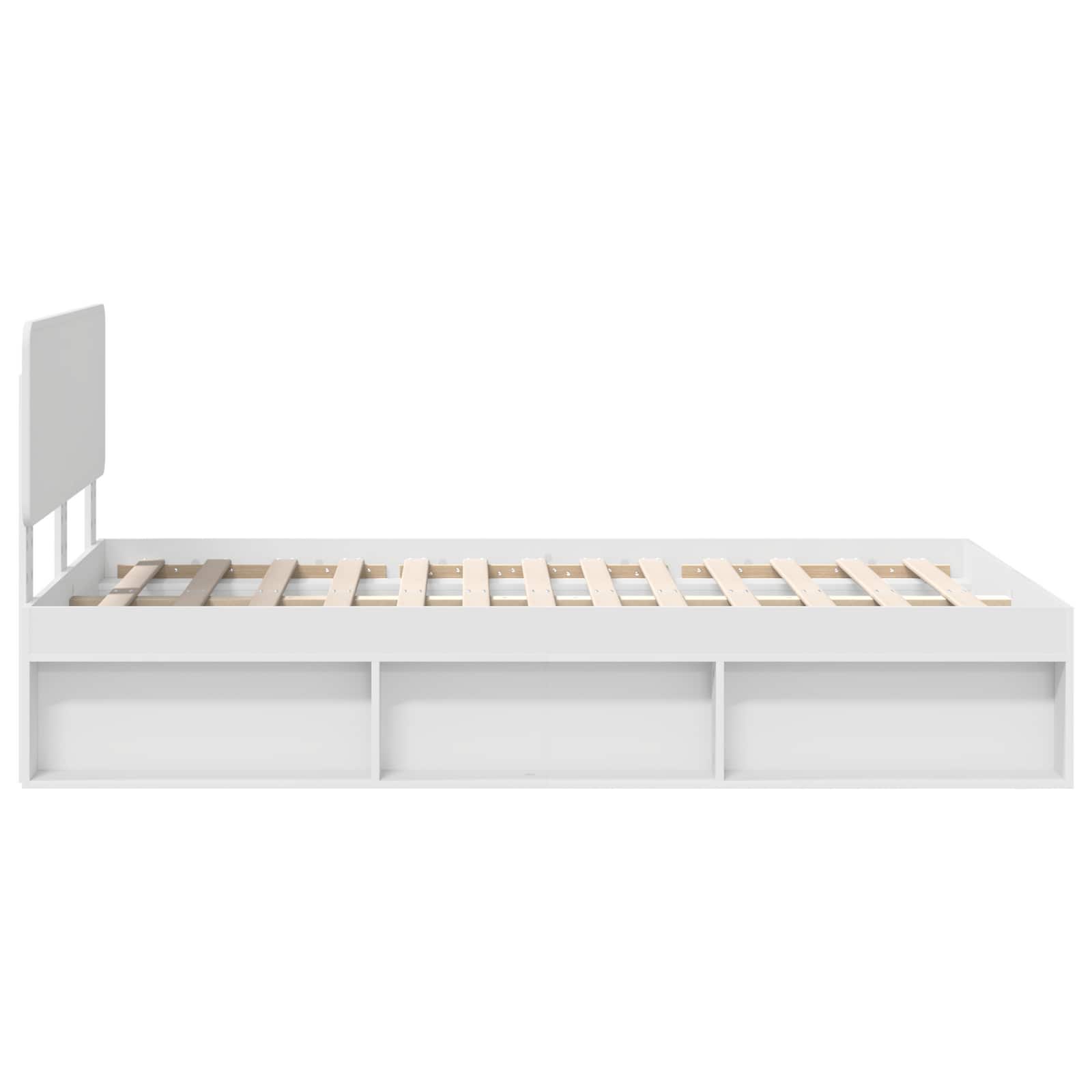 Sengestamme Med Hodegjerde Hvit 120 X 200 Cm Massiv Furu
