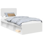 Sengestamme Med Hodegjerde Hvit 100 X 200 Cm Massiv Furu