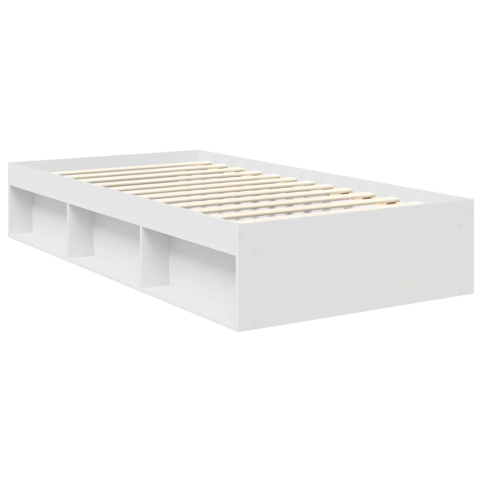 Sengestamme Med Hodegjerde Hvit 100 X 200 Cm Massiv Furu