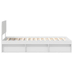 Sengestamme Med Hodegjerde Hvit 100 X 200 Cm Massiv Furu