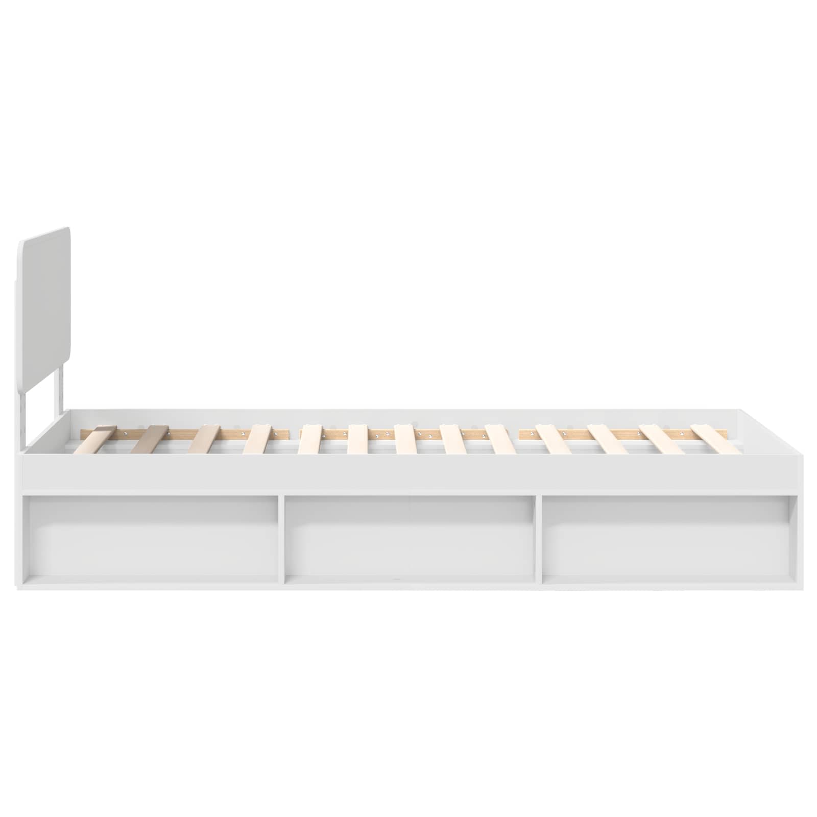 Sengestamme Med Hodegjerde Hvit 100 X 200 Cm Massiv Furu